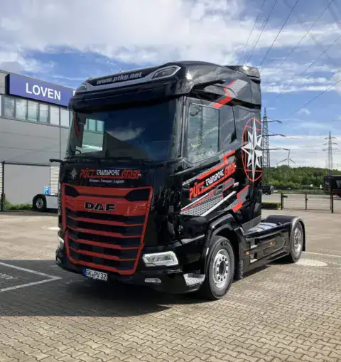 Afgeleverde truck  DAF XG 480 FT voor Fa. Pütz Transport GmbH